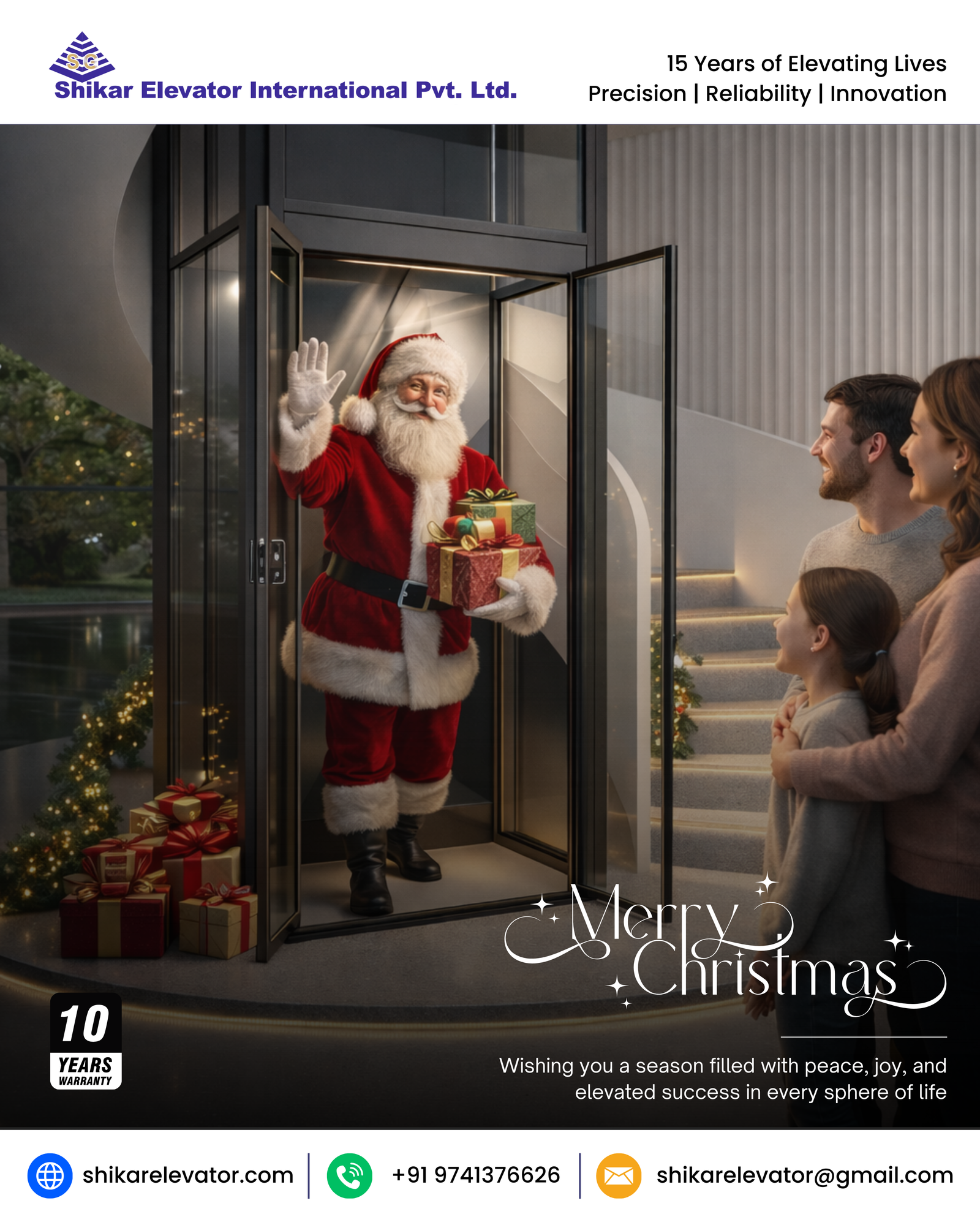 Merry Christmas from Shikar Elevators - Dear Valued Clients, Partners, and Friends,