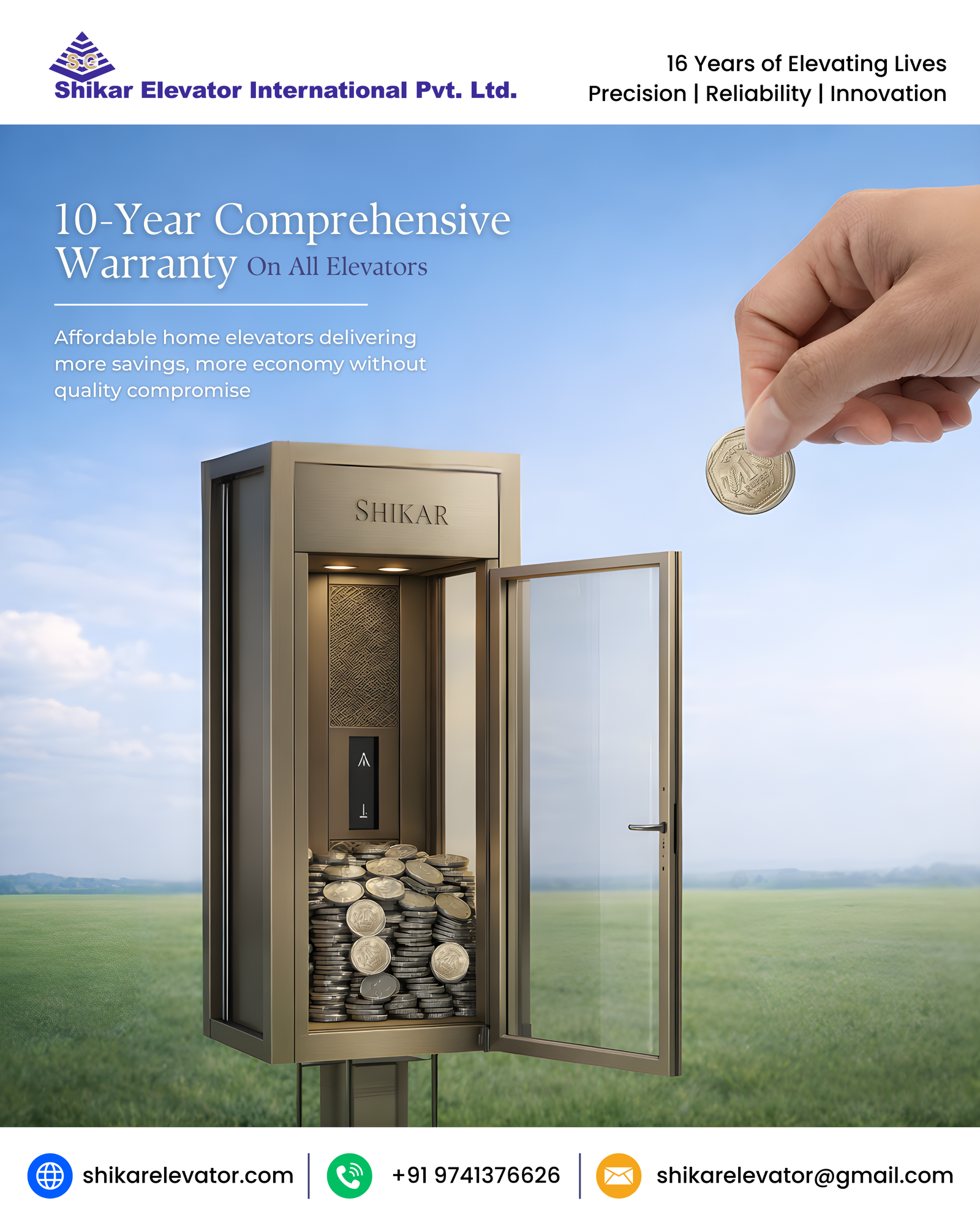 Premium Quality, Budget-Friendly Price Shikar Elevators – Affordable Home Lifts Without Quality Compromise.