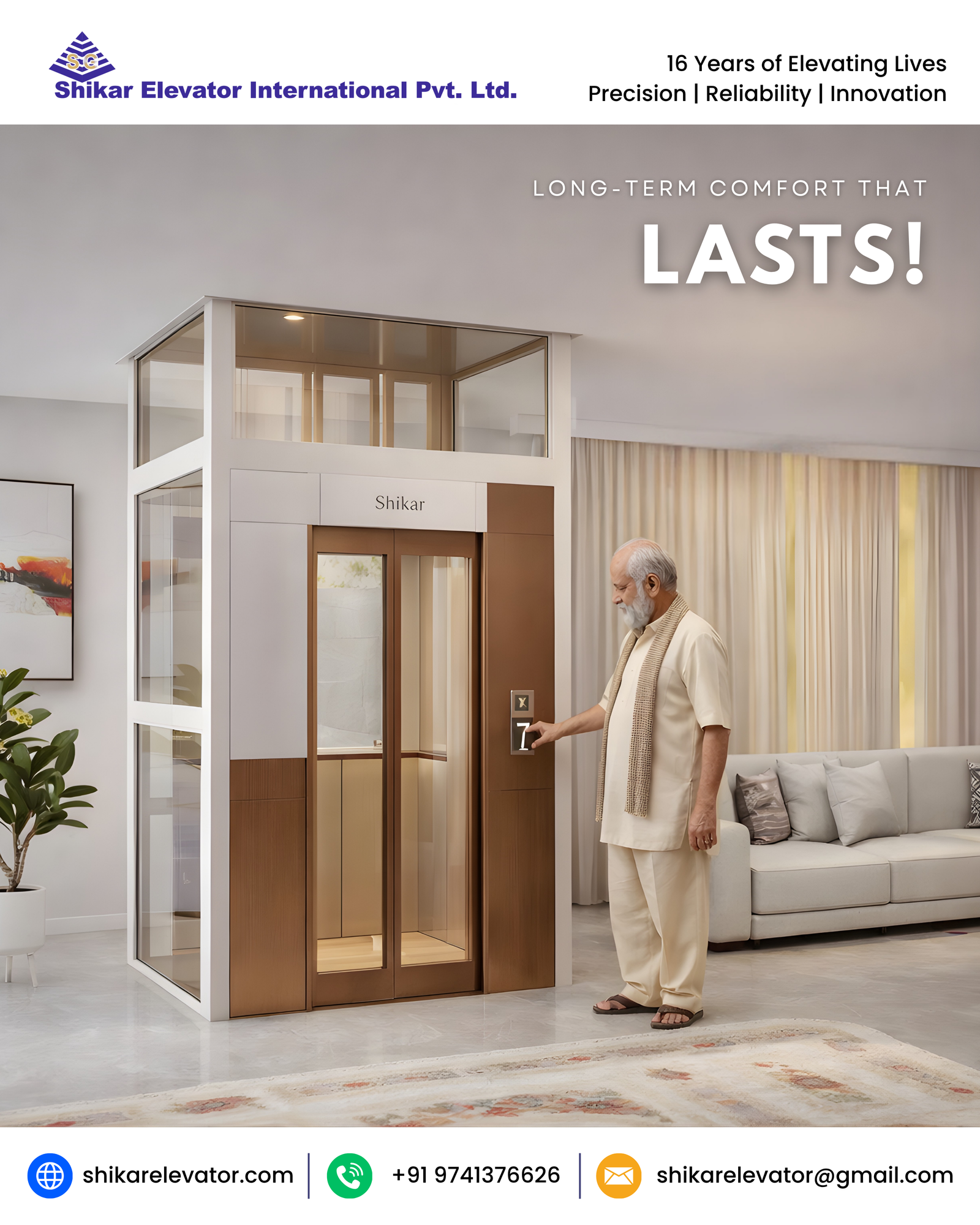 Home Elevators by Shikar Elevators: Long-Term Comfort That LASTS!