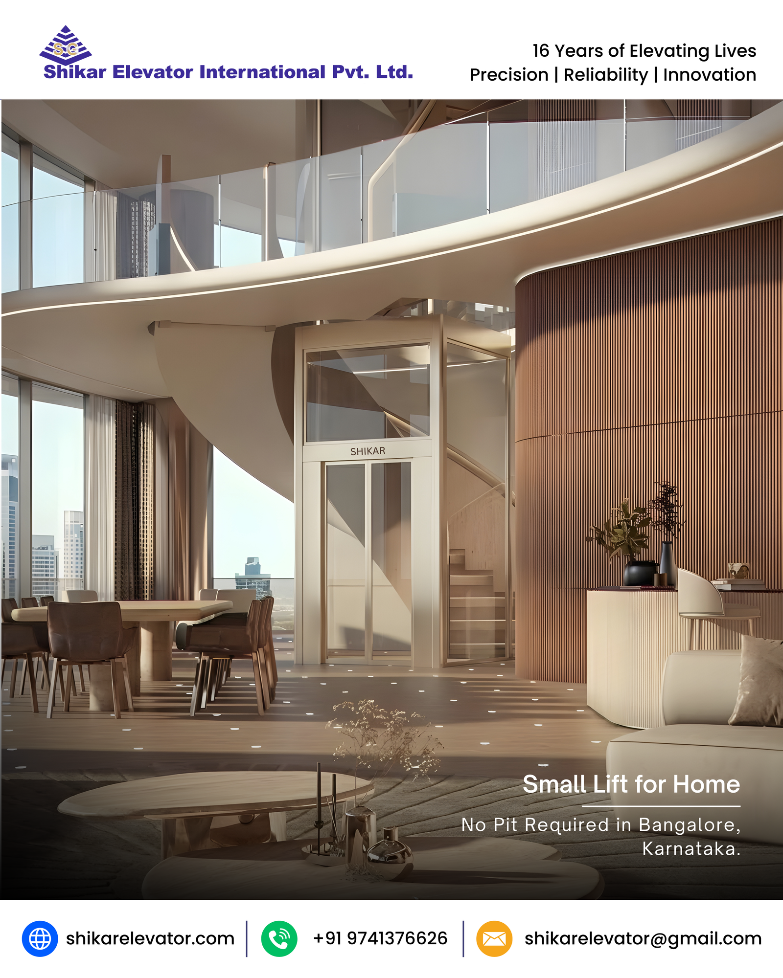 Small Lift for Home | No Pit Required in Bangalore, Karnataka.