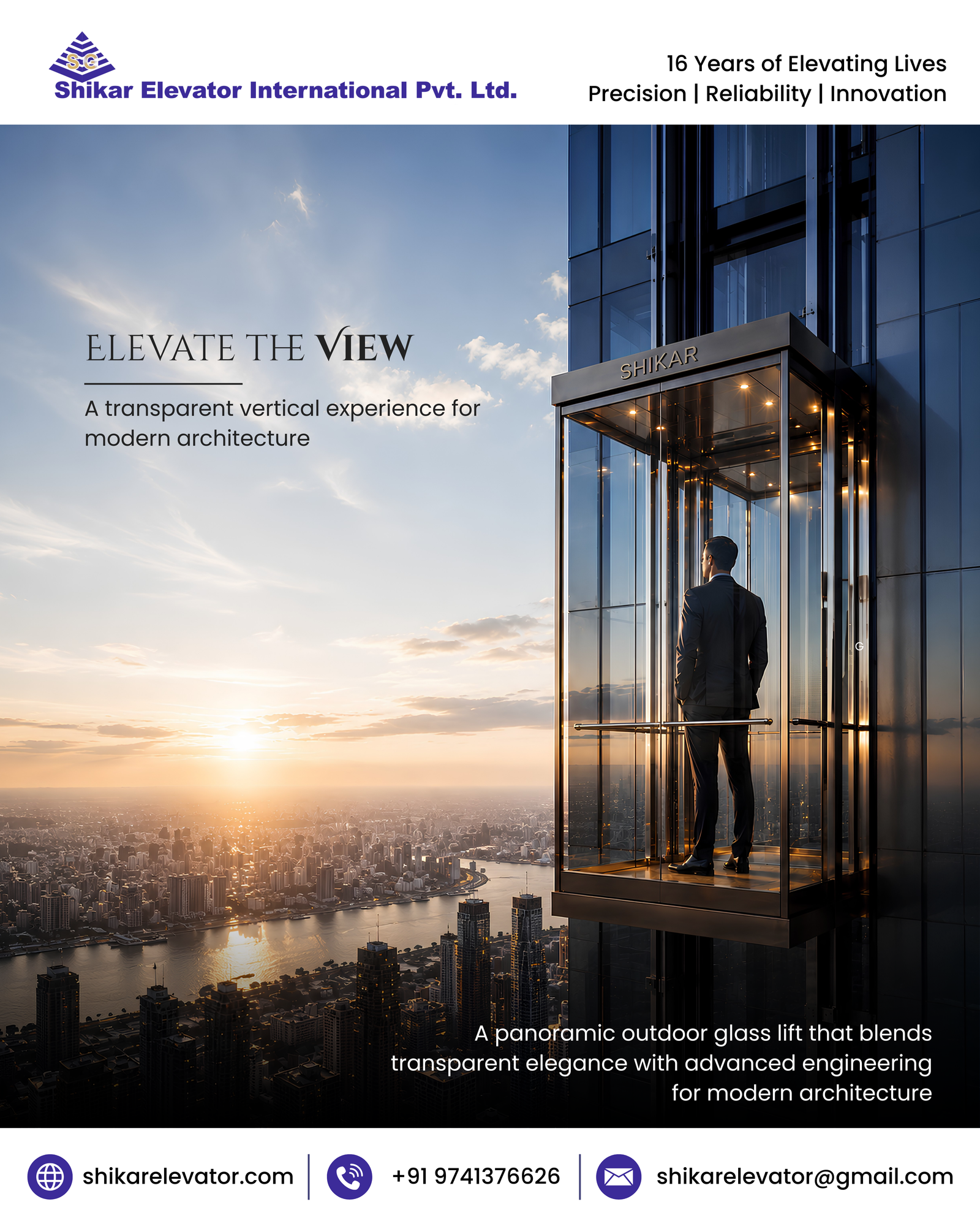 Office Panorama Outdoor Glass Lift