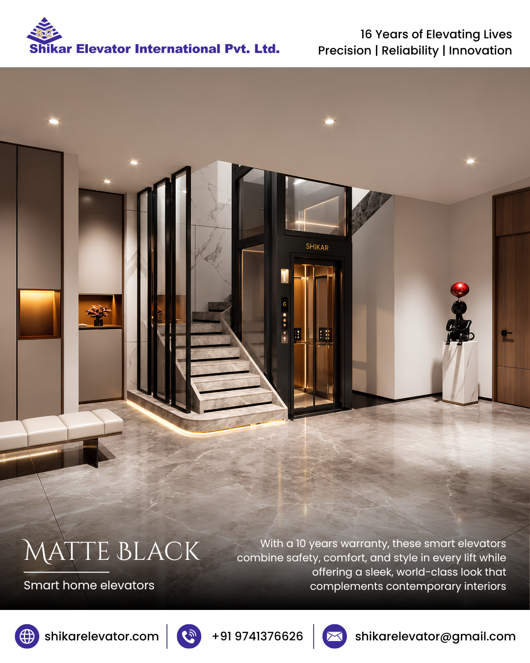 Smart Home Elevators - Matte Black Premium Aesthetic