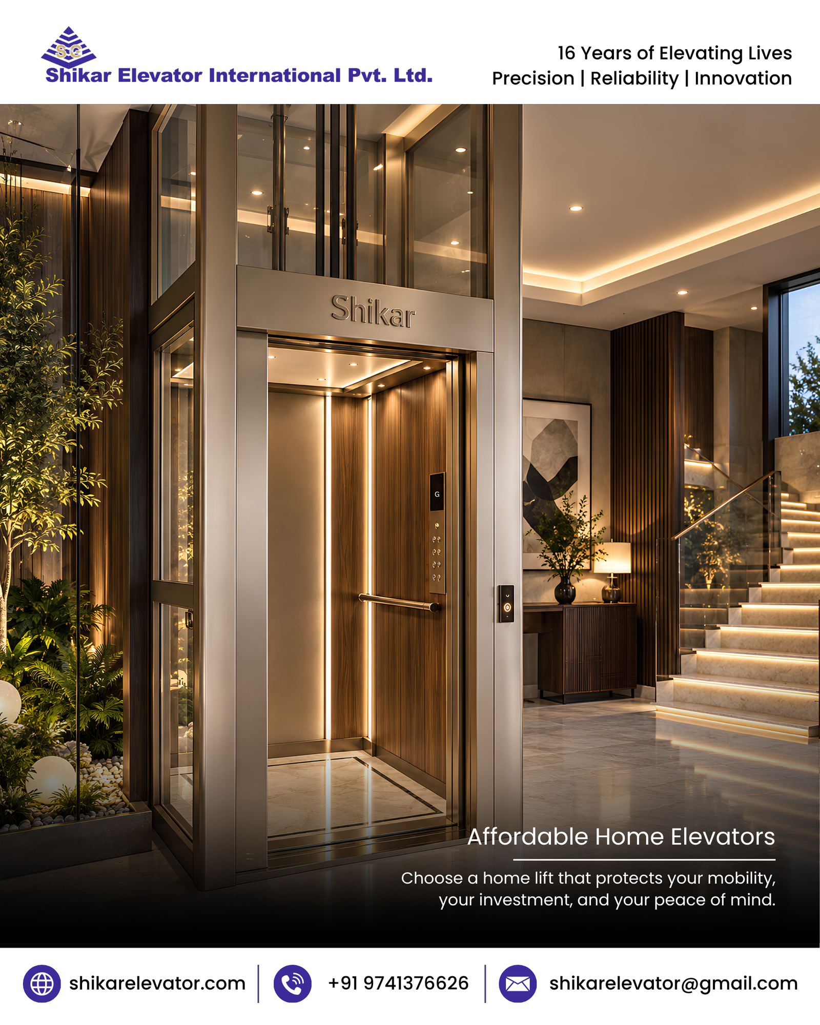 Affordable Home Elevators with 10-Year Warranty Support