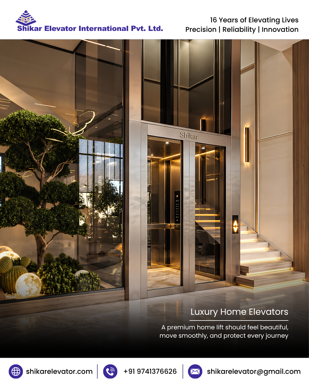A premium home lift should feel beautiful, move smoothly, and protect every journey.