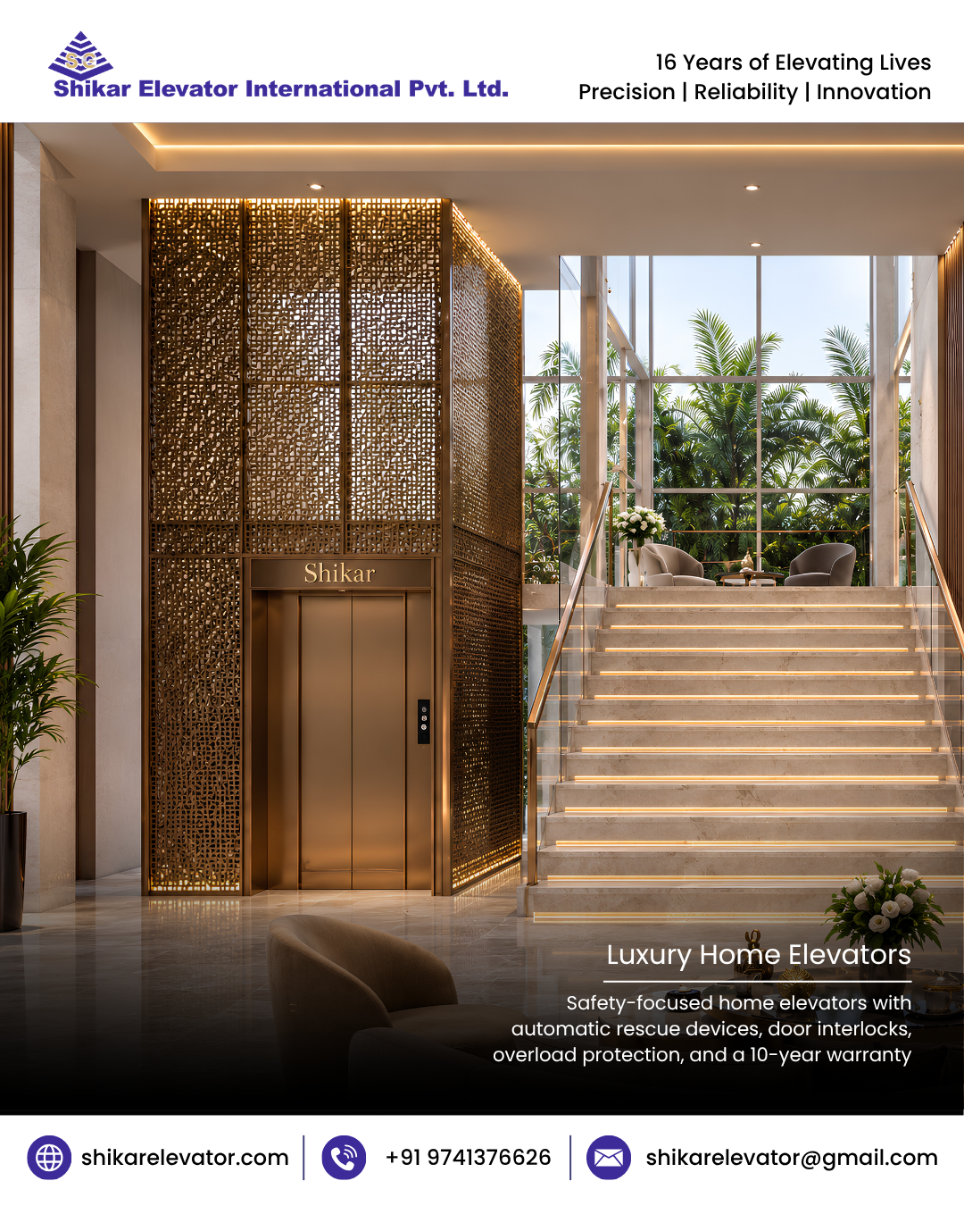 Luxury Home Elevators in Bangalore by Shikar Elevators