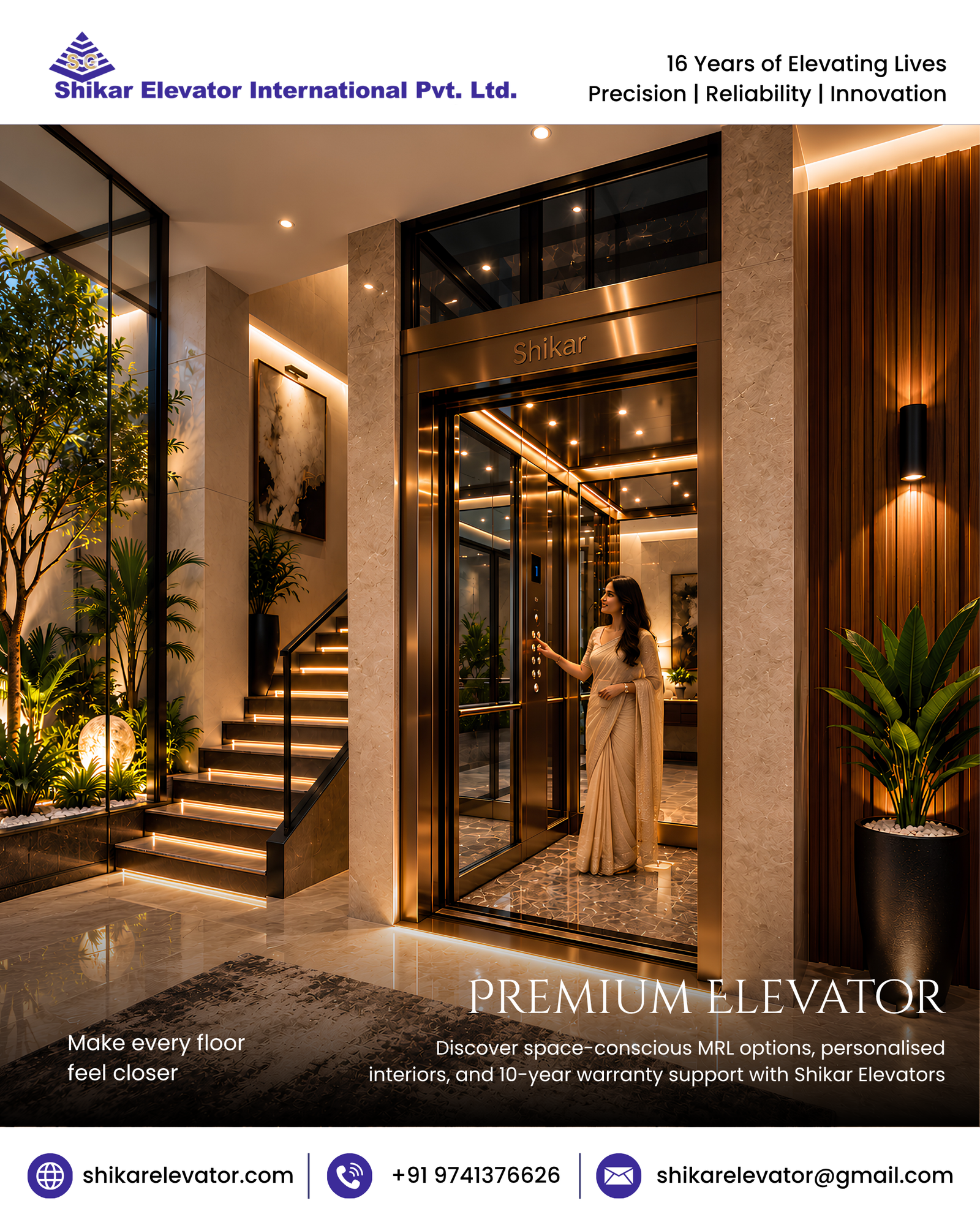 Make every floor feel closer with home elevators in Bangalore from Shikar Elevators